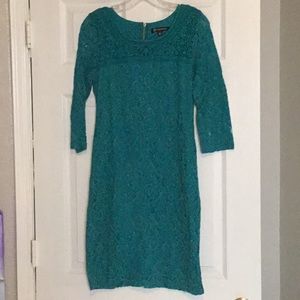 Beautiful, sexy blue lace mini dress